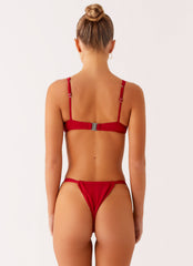Airlie Scrunch Bikini Bottoms - Deep Red