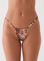 Airlie Scrunch Bikini Bottoms - Leopard Hibiscus