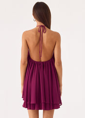 Alicelle Halter Mini Dress - Plum