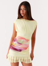 Alinna Mini Dress - Yellow Tropical