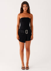 All For You Strapless Mini Dress - Black
