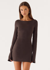 Alonna Mini Dress - Chocolate Fudge