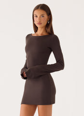 Alonna Mini Dress - Chocolate Fudge