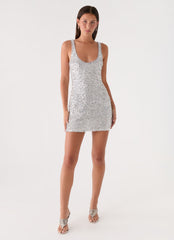 Alula Sequin Mini Dress - Silver