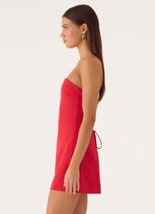 Alyse Strapless Mini Dress - Red