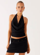 Amalia Cowl Top - Black