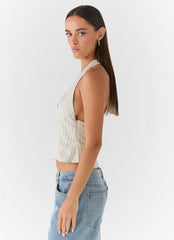 Amiera Halter Top - Desert Stripe