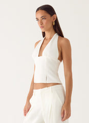 Amrita Halter Top - White