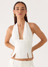 Amrita Halter Top - White