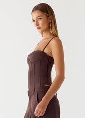 Ania Corset Top - Chocolate