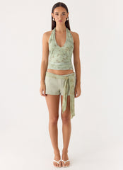 Ariane Sash Shorts - Sage