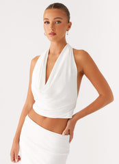 Ashi Cowl Top - White