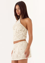 Astor Halter Top - Ivory