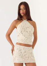 Astor Halter Top - Ivory