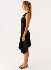 Avie Knot Mini Dress - Black