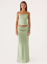 Belle Chime Maxi Skirt - Sage