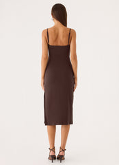 Between Tasks Midi Dress - Chocolate Fudge