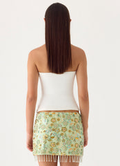 Bliss Beaded Mini Skirt - Lime