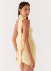Breaking News Micro Mini Dress - Yellow