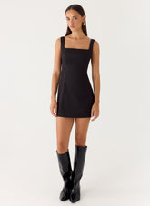 Brief Tension Mini Dress - Black