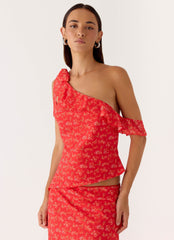 Calia Top - Magenta Red Rose