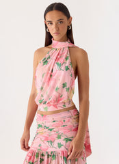 Cantrall Halter Top - Blooming Spring