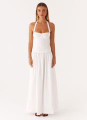 Cheryl Bustier Halter Top - White