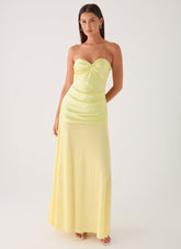 Cierra Strapless Maxi Dress - Yellow