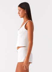 Coastline Bustier Top - White