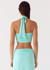 Coletta Wrap Top - Aqua