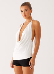 Dasha Cowl Top - White