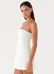 Della Strapless Mini Dress - White