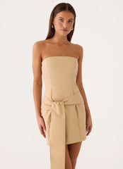 Diya Wrap Mini Dress - Camel