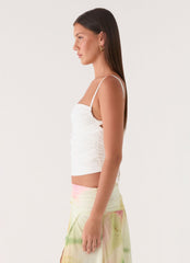 Effy Ruched Top - White
