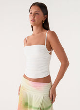 Effy Ruched Top - White