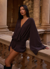 Elisana Mini Dress - Chocolate