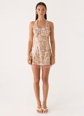 Ellerie Beaded Mini Dress - Pink