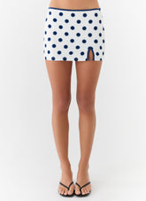 Elliot Mini Skirt - Porcelain Blue Polka Dot
