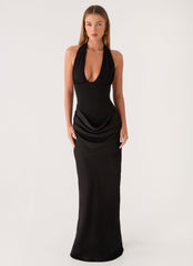 Emaretta Halter Maxi Dress - Black
