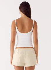 Emenique Button Shorts - Ivory