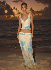 Erinah Sequin Maxi Skirt - Yellow
