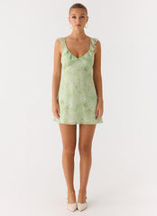 Europa Mini Dress - Blurred Lime