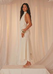 Evaden Low Rise Midi Skirt - Ivory