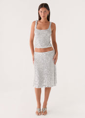 Evodia Sequin Tank Top - Silver