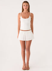 Evrin Cargo Mini Skort - White