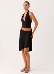 Fade Out Hardware Halter Top - Black