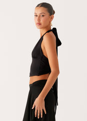Fade Out Hardware Halter Top - Black