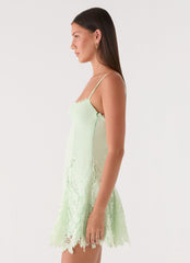 Florine Mini Dress - Pistachio