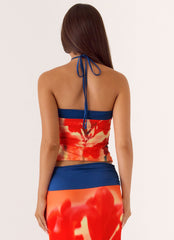 Fraser Halter Top - Sunburnt Petal