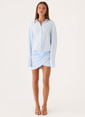 Galilea Shirt Mini Dress - Blue